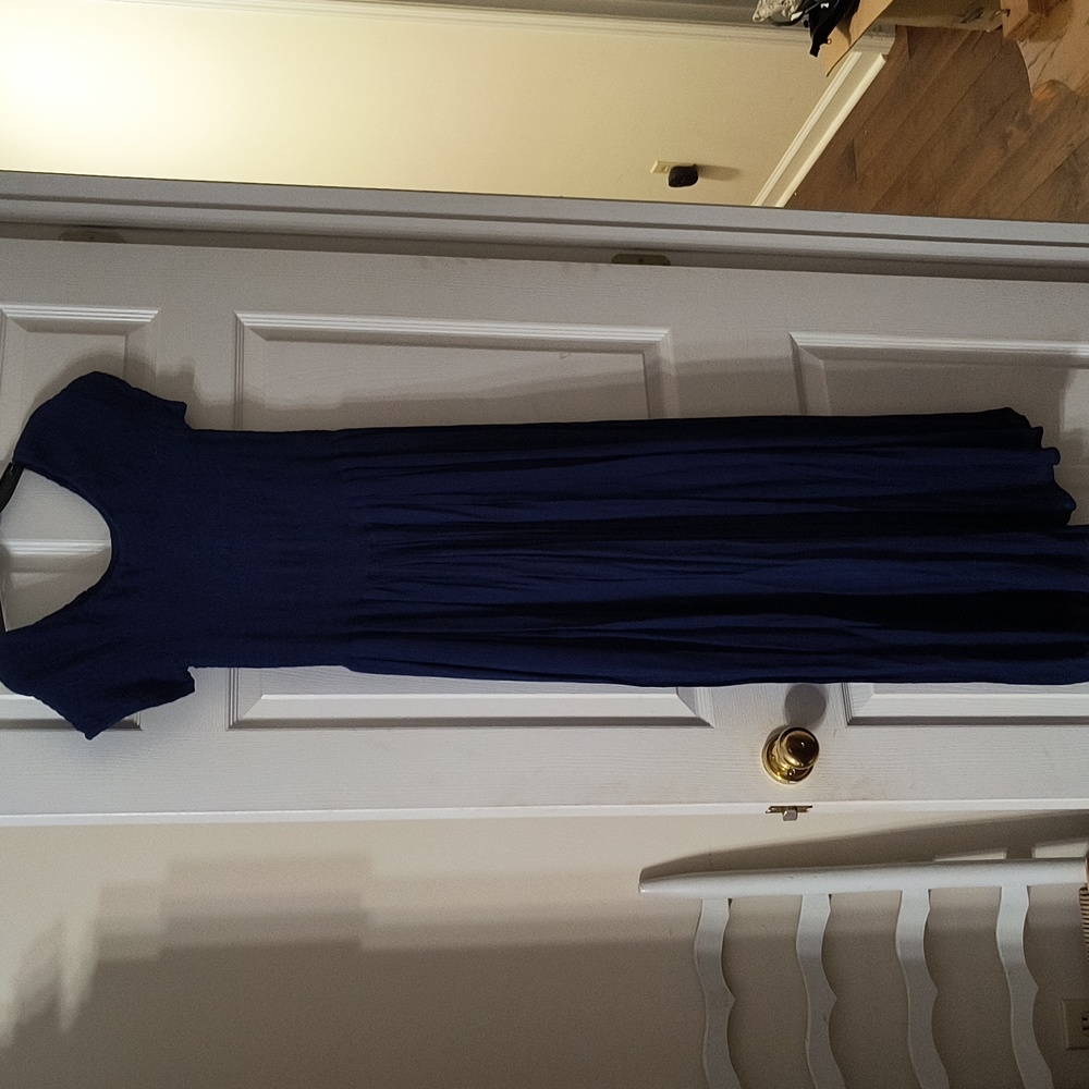 Beautiful Navy Blue Maxi Dress, Like New